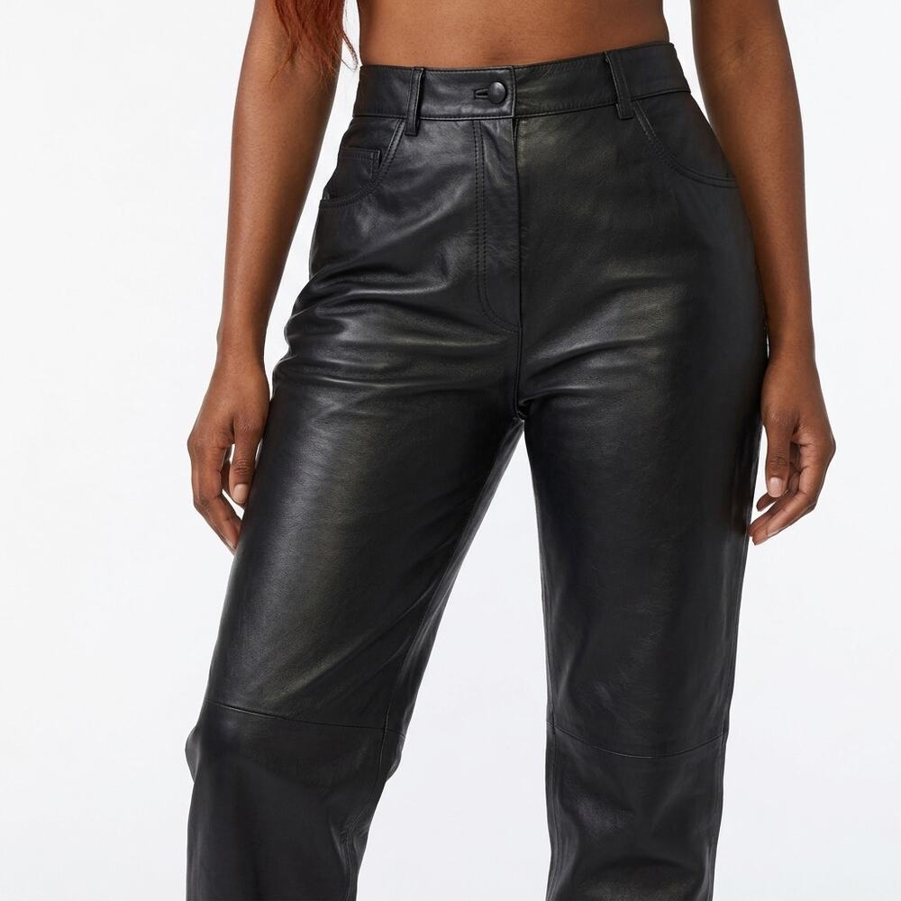 Wilsons Leather Blend Pants Black Solid Regular Women Size 8